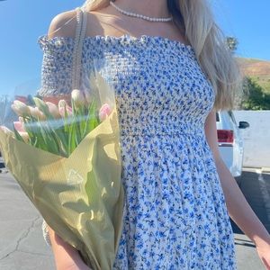 SMALL urban outfitters cottagecore floral flowy maxi/madi dress